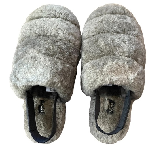 UGG Super Fluff Fur Slip On Slipper Mules Burnt Olive NEW Size 6 - Picture 3 of 6